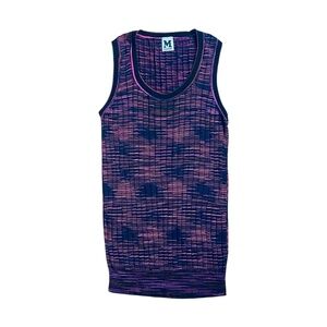 Missoni Vintage Knit Tank Top Women’s Large Black Pink Blue Italian Designer